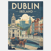 Vintage Dublin Ireland Travel Magneet (Voorkant)