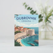 Vintage Dubrovnik Travel Briefkaart (Staand voorkant)
