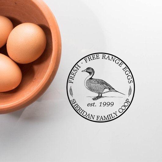 Vintage Duck Classic Family Boerderij Eiwitkartonn Rubberstempel
