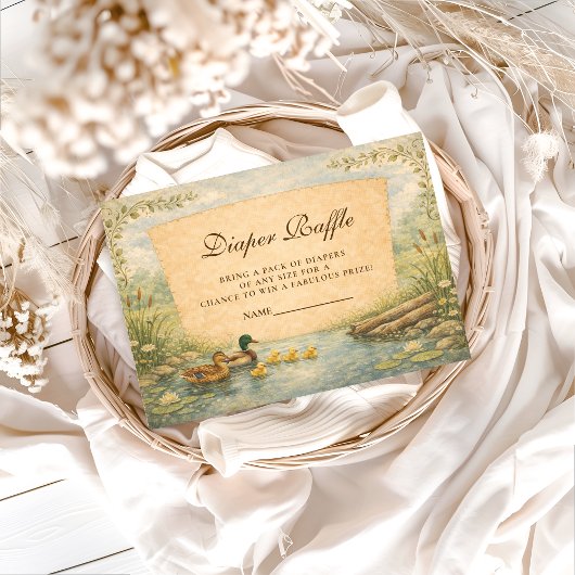 Vintage Duck Diapper Raffle Informatiekaartje