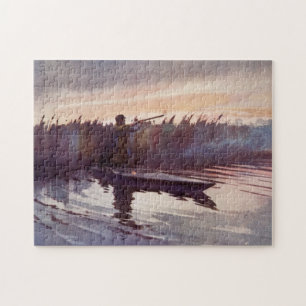 Vintage Duck Hunter Sportsman Boat Jigzaag Puzzle Legpuzzel