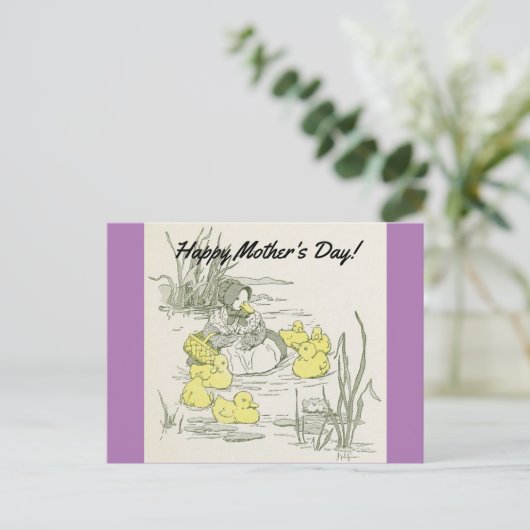 Vintage Ducks Moederdag Briefkaart (Staand voorkant)