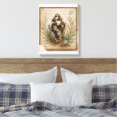 Vintage Duifschelp Botanische Illustratie Kust Canvas Afdruk (Insitu (Slaapkamer))