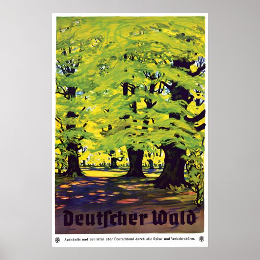 Vintage Duitse bos reisposter Deutscher Wald Poster (Voorkant)