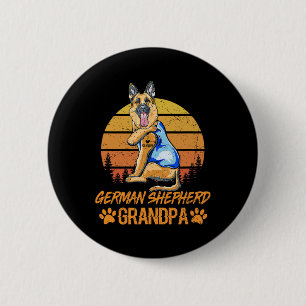 Vintage Duitse Herdershond Opa Poot Papa Vader Ronde Button 5,7 Cm