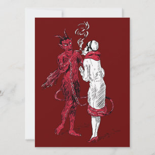 Vintage duivel en roken in vrouwen