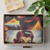 Vintage duivelse pin-up tissuepapier (Geschenk)