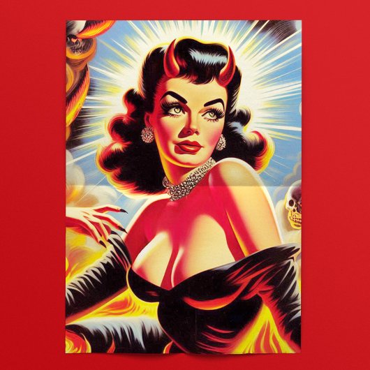 Vintage duivelse pin-up tissuepapier