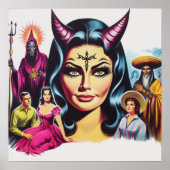 Vintage Duivelvrouw Poster (Voorkant)