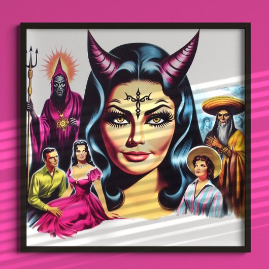 Vintage Duivelvrouw Poster