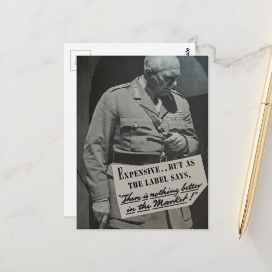 Vintage Dure Man Collage Briefkaart (Voorkant / Achterkant in situ)