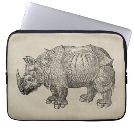 Vintage Durer Rhino Laptop Sleeve