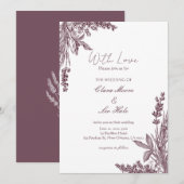 Vintage Dusty Lavender Herb Wedding  Kaart (Voorkant / Achterkant)