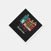 Vintage Dutch People Netherlands Amsterdam Bicycle Servet (Hoek)