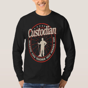 vintage dweilen Conciërge omdat Leraar Haar nodig T-shirt