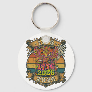 Vintage Eagle 1776 2026 Shirt Bubble Patriottisch Sleutelhanger