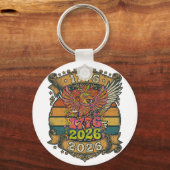 Vintage Eagle 1776 2026 Shirt Bubble Patriottisch Sleutelhanger (Voorkant)