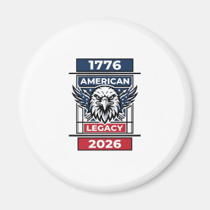 Vintage Eagle 1776 2026 T-shirt Patriotische Typog Magneet