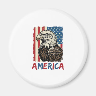 Vintage Eagle America Patriottische Shirt Ontwerp_ Magneet