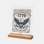 Vintage Eagle Amerika 1776 Patriottisch Acryl Bord (Hoek)