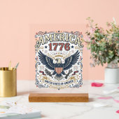 Vintage Eagle Amerika 1776 Patriottisch Acryl Bord (Huwelijk)