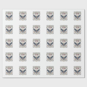 Vintage Eagle Amerika 1776 Patriottisch Cadeaupapier