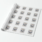 Vintage Eagle Amerika 1776 Patriottisch Cadeaupapier (Uitgerold)