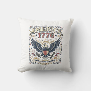 Vintage Eagle Amerika 1776 Patriottisch Kussen