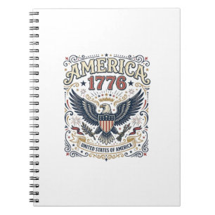 Vintage Eagle Amerika 1776 Patriottisch Notitieboek