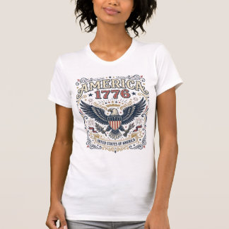 Vintage Eagle Amerika 1776 Patriottisch T-shirt