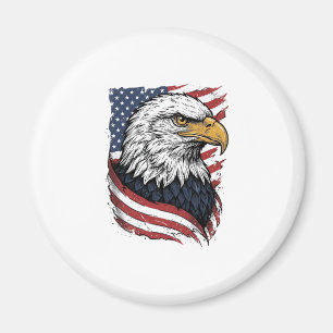 Vintage Eagle Amerikaanse Vlag Patriottisch Shirt Magneet