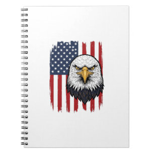 Vintage Eagle Amerikaanse Vlag Patriottisch Shirt  Notitieboek