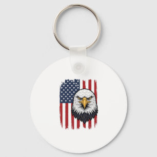 Vintage Eagle Amerikaanse Vlag Patriottisch Shirt Sleutelhanger