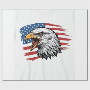 Vintage Eagle Flag Patriottische Vector T-shirt On Cadeaupapier