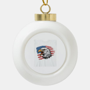 Vintage Eagle Flag Patriottische Vector T-shirt On Keramische Bal Ornament