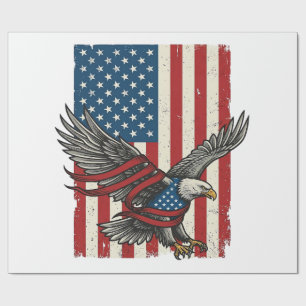 Vintage Eagle Flag Vector Patriottisch Shirt Ontwe Cadeaupapier