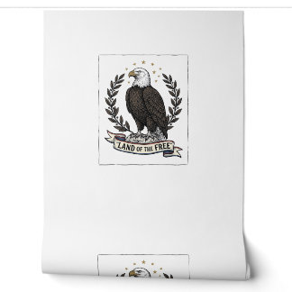 Vintage Eagle Land of the Free Patriottisch T-shir Behang