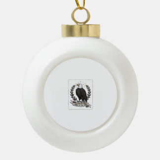 Vintage Eagle Land of the Free Patriottisch T-shir Keramische Bal Ornament