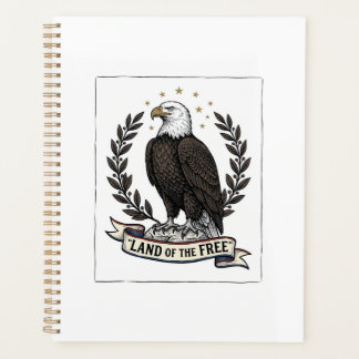 Vintage Eagle Land of the Free Patriottisch T-shir Planner