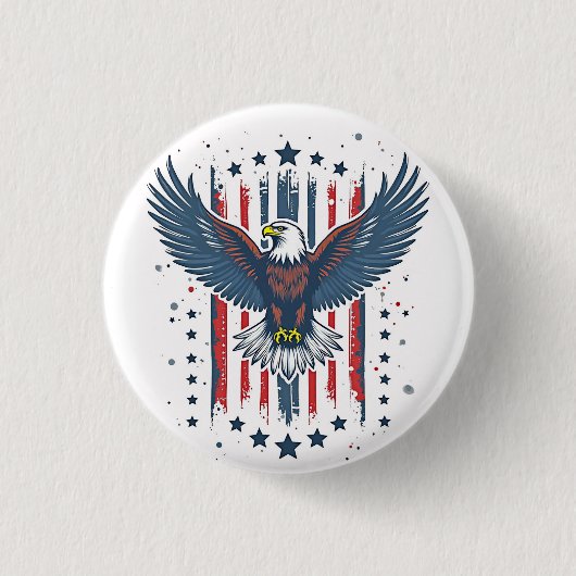 Vintage Eagle Patriotic Ronde Button 3,2 Cm (Voorkant)
