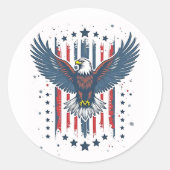 Vintage Eagle Patriotic Ronde Sticker (Voorkant)