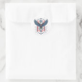 Vintage Eagle Patriottisch Ronde Sticker (Tas)