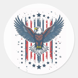 Vintage Eagle Patriottisch Ronde Sticker