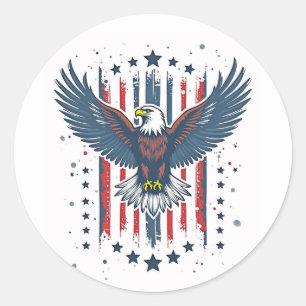 Vintage Eagle Patriottisch Ronde Sticker