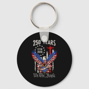 Vintage Eagle USA-vlag 250 jaar 1776-2026 250ste v Sleutelhanger