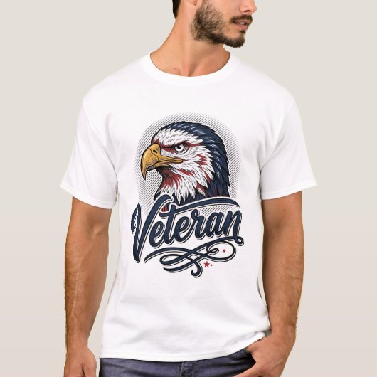 Vintage Eagle Veteran Patriottisch Shirt Ontwerp_1 (Voorkant)