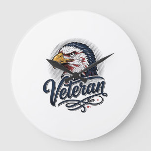 Vintage Eagle Veteran Patriottisch Shirt Ontwerp_1 Grote Klok