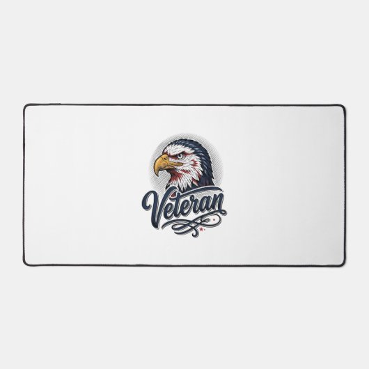 Vintage Eagle Veteran Patriottische Shirt Ontwerp_ Bureaumat (Voorkant)