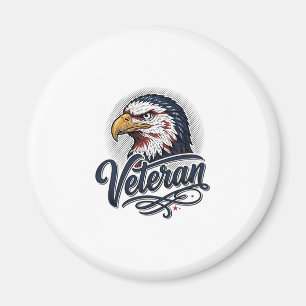 Vintage Eagle Veteran Patriottische Shirt Ontwerp_ Magneet