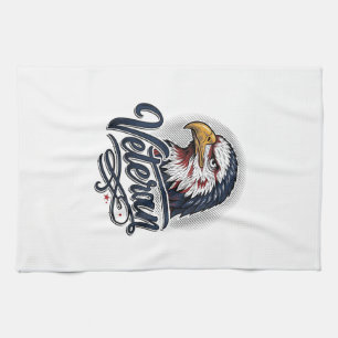 Vintage Eagle Veteran Patriottische Shirt Ontwerp_ Theedoek